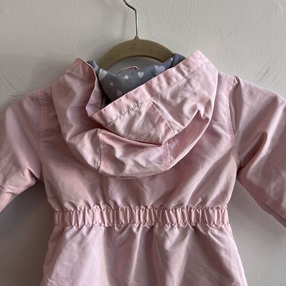 Wonder Nation Pink Rain Jacket Toddler Girls 3T Lined Hooded Polka Dots - Picture 5 of 7